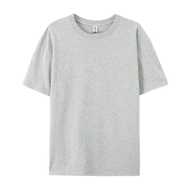 100% Cotton Solid T-shirts Sporty Short Sleeve Tees Casual White Black Clothing Loose O-Neck Summer Tops