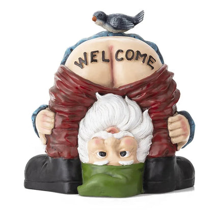 Funny Garden Gnome Statue Prank Dwarf Resin Doll Craft For Garden Entrance