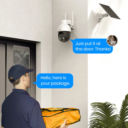 AOSU 3MP PTZ Solar Security Camera Built-in Battery Wireless 2.4Ghz WIFI Camera PIR AI Detection 2-Way Audio Outdoor CCTV Camera