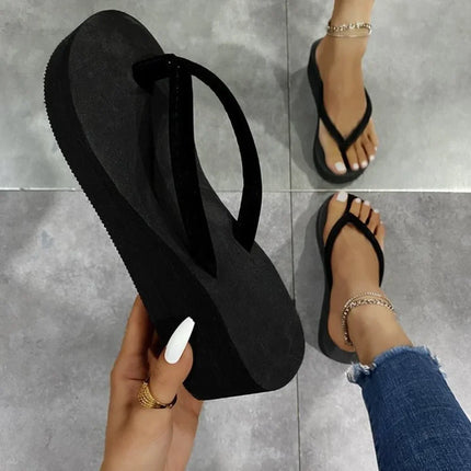 Women's Wedge Heel Flip-flops Summer Shoes Slippers 5CM  Beach Home Slippers Women's Flip-flops Foam Slippers