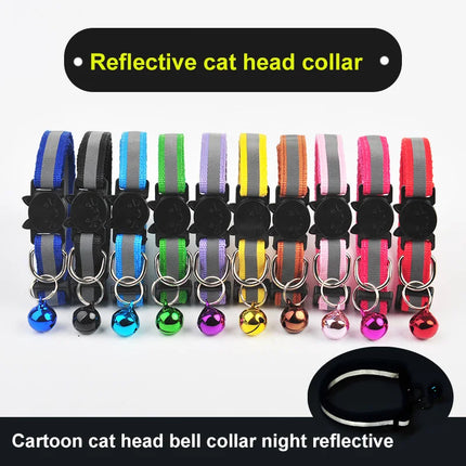 Reflective Breakaway Cat Collar Neck Ring Necklace Bell Pet Supplies Safety Elastic Adjustable Reflective Collar Pet Products