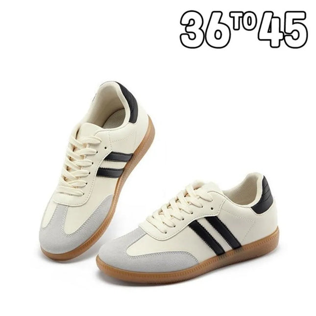 Women's Fashion Tennis Sneakers Flats Lace-up Vulcanized Shoes Autumn Outdoor Trainers Student Board Footwear