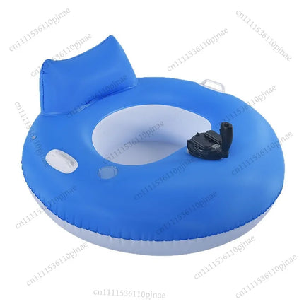 New Inflatable Electric Floating Lounger with Built-in Motor, Foldable Backrest Pool Float for Adults