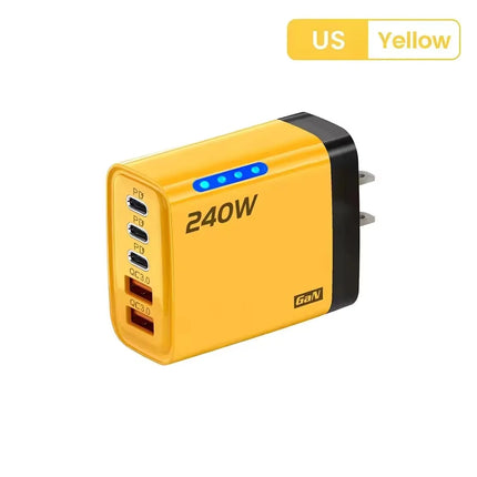 240W GaN USB-C Charger 5 in 1 Fast Charging Phone Charger Power Adapter For iPhone Samsung Xiaomi USB-C EU/US Plug - product