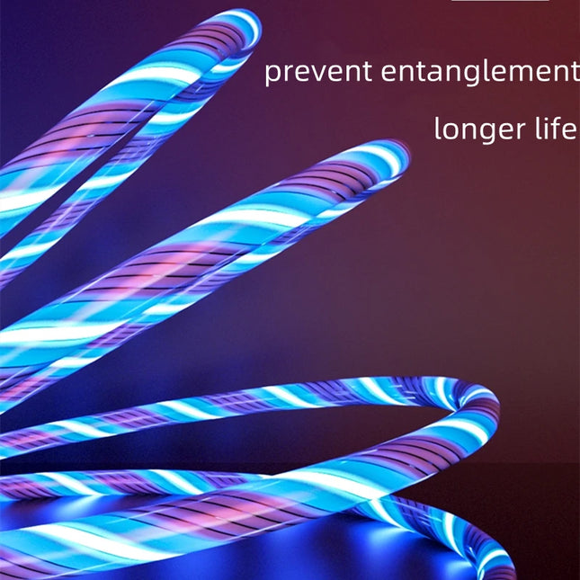 Glowing Cable Mobile Phone Charging Cables LED Light Micro USB USB-C Charger For Samsung Xiaomi iPhone 14 13 - product image