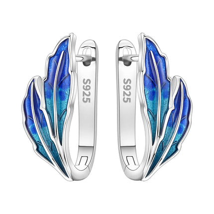 Orstarry 925 Sterling Silver Blue Zircon Starry Sky Earring Original Jewelry Hoop Earrings Women Jewelry Party Trendy Gifts