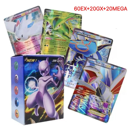 100pcs Pok é mon Card Pok é mon Card Full Flash Card English Version 100 Rare Card Game Battle
