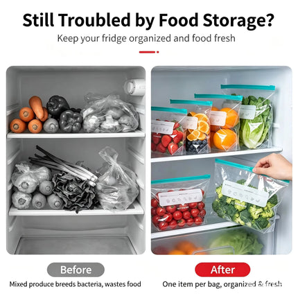 Zipper Seal Food Storage Bags Extra Thick Reusable Leakproof Microwave Friendly Freezer Safe for Fridge Food Sorting Keep Fresh