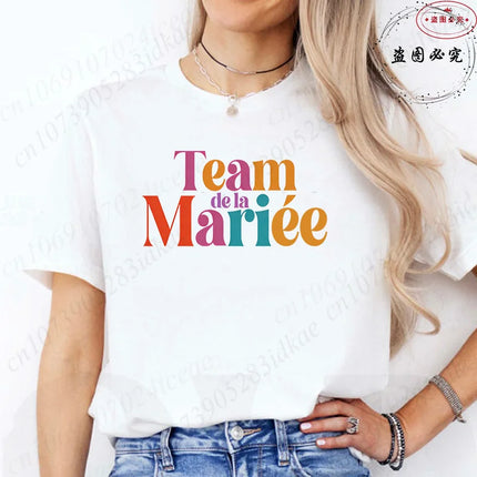 French Girls Single Farewell Women Tees: Future Bride Team Bride Tops, Female Clothing for Bachelorette EVJF Party T-shirts D002