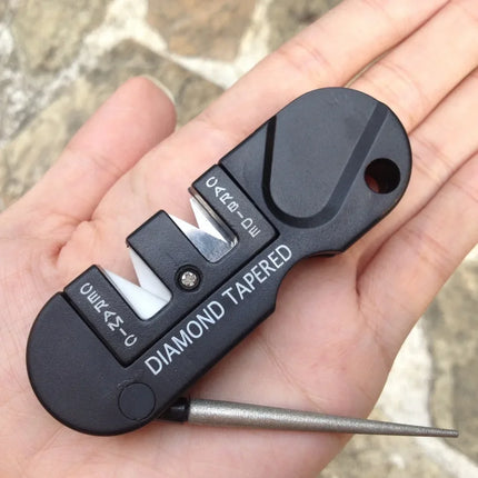 4-in-1 Portable Tungsten Ceramic Carbide Knife Whetstone Sharpener Sharpen Fish Hook Pocket Diamond Tool Camp Hike - product