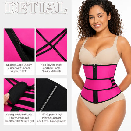 Women Waist Trainer Belt Tummy Control Slimming Body Shaper Sweat Trimmer Sauna Fitness Workout Cincher Girdle Shapewear Plus