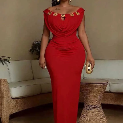 Evening Dress for Parties High Waist Slim Fit Bohemian Dress Chic Woman Wedding Invite Off Shoulder Sexy Long Dresses Elegant