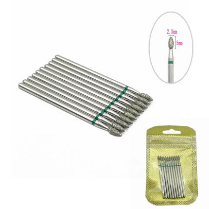 10pcs Nail Milling Cutter Set Diamond Stone Electric Manicure Drills Nail Drill Cuticle Clean Bits Burr Accessories Nail Art