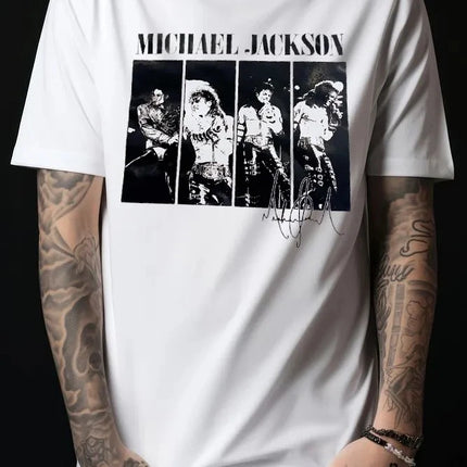 2026 Michael Jackson Graphic Tshirt Mens Womens Cotton Tees Ummer Casual Short Sleeve Round Neck Clothing Loose Tops Trend