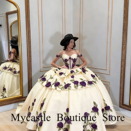 Black Mexican Red Roses Embroidery Quinceanera Dress Ball Gown 2026 Off The Shoulder Sweet 15 16 Dress Birthday Gown Customized
