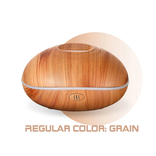 HOMEFISH 200ML Flame Aroma Diffuser with 7 Colors Night Light Portable Wood Grain USB Humidifier Cool Mist Essential Oil Fragran