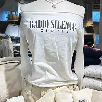 Sweet Pink Striped Long Sleeve T-shirt Women New Spring Cotton Raw Hem Slash Neck Slim Tee Tops Cute Preppy Style T shirt Y2K