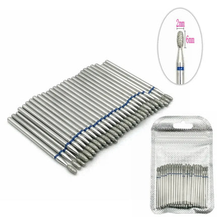 50pcs Diamond Nail Drill Cuticle Clean Bit Set Manicure Electric Cutter Bits Accessories Dead Skin Remove Tool