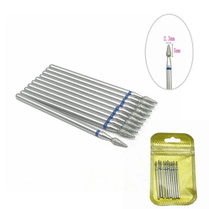 10pcs Nail Milling Cutter Set Diamond Stone Electric Manicure Drills Nail Drill Cuticle Clean Bits Burr Accessories Nail Art