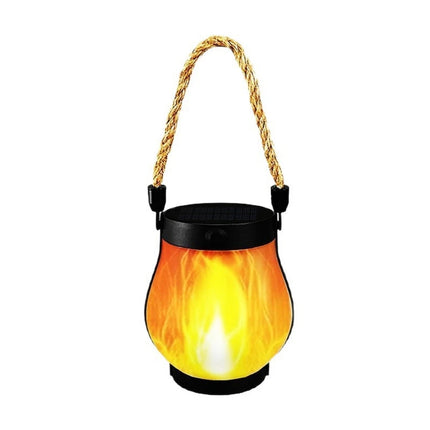 Solar Flickering Flame Lights Hanging Solar Powered Lantern Patio Porch Garden Decoration Camping Light Outdoor Table Decor