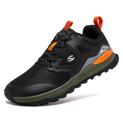 HOBIBEAR Unisex Hiking Shoes Women Men Trail Running Outdoor Sneakers Artificial Leather Non Slip Lace-Up Walking Shoes