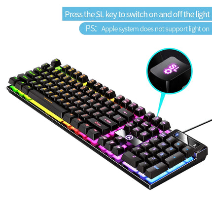 Wired Backlit Keyboard and Mouse Combo USB Ergonomic Mechanical Feel Gaming Office Keyboard Mouse Set for Desktop - product i