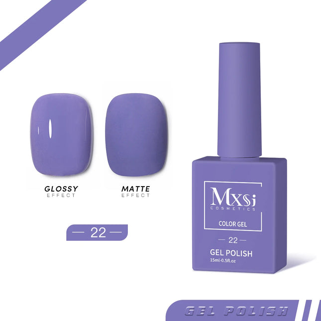 Mxsi 15ml Esmalte de uñas en gel Marrón neón Azul royal Rojo Verde Pastel Nude Barniz de uñas en gel Laca Capa superior Gel UV Uñas no colocadas