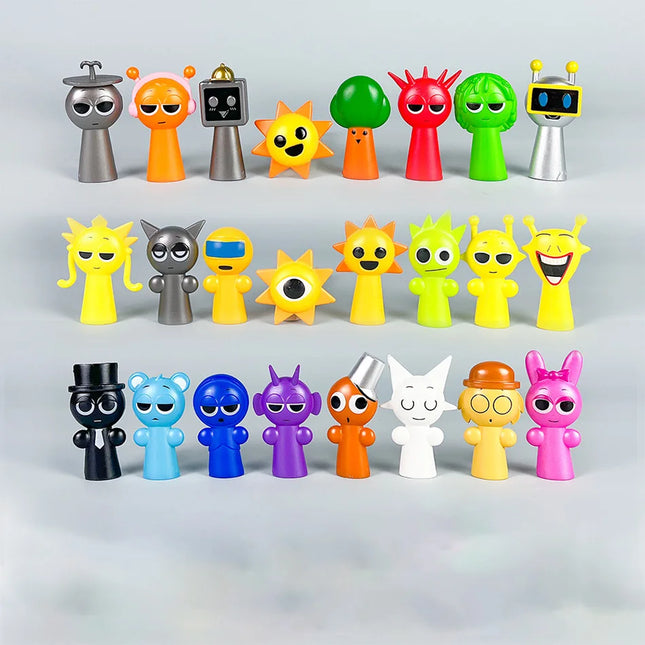 24pcs/Set Mini Sprunki Blind Box Action Figure Toy Cartoon Movie Sprunki Wenda Model Doll Figurines Kids Gift