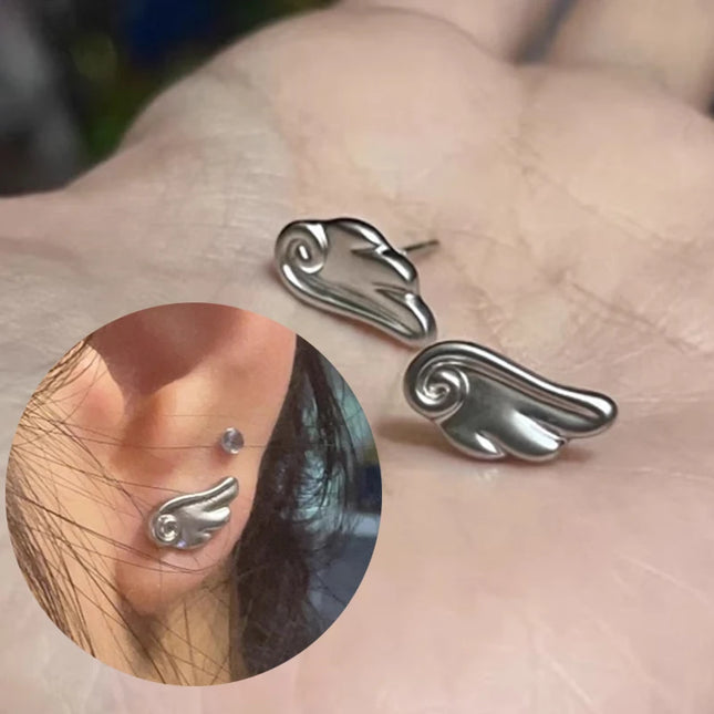 Y2K Wings Earrings Vintage Frosted Angel Ear Stud for Women Fashion Creativity Wings Earrings Korean - product image 2