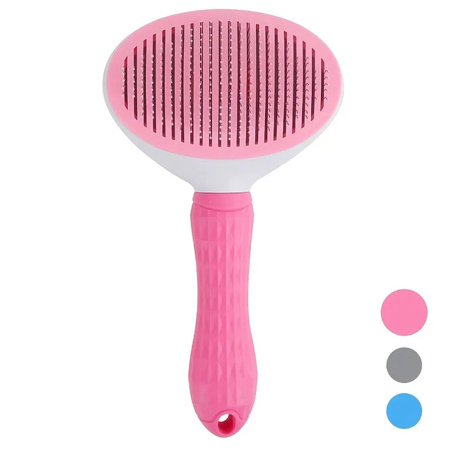 One-click Pet Hair Removal Comb For Effortless Grooming Of Dogs And Cats - Float Hair Removal Slicker Brush With - product im