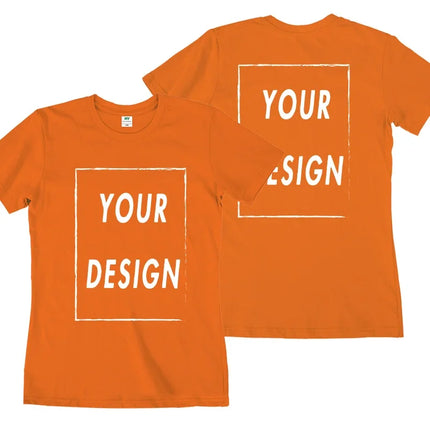 UE Size Custom Team T-shirt for Women, Add Your Own Design in Front and Back, Print and Text, High-quality T-shirt for Men
