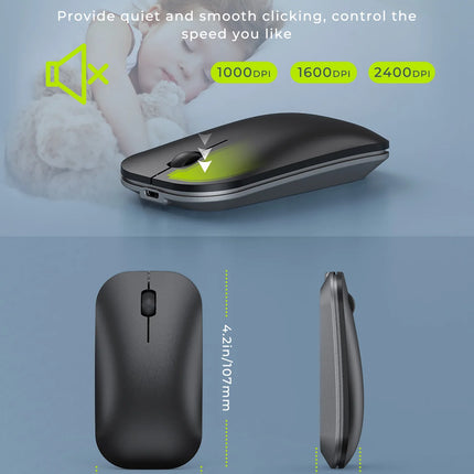 Seenda Wireless Bluetooth Keyboard And Mouse Combo Multi-device Rechargeable Slim Keyboards And Mice For Win - product image