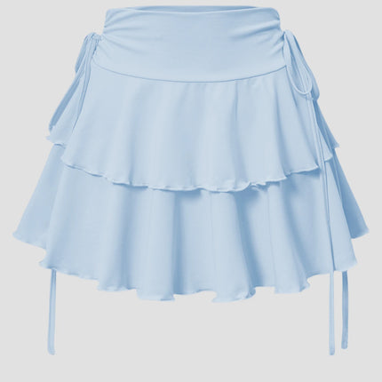 New Solid Color Skirt Women Summer Fashion Outdoor Versatile High Waist Slim Fit Elastic Waist Short Skirt Goods In Stock