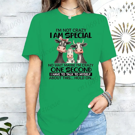I'm Not Crazy I'm Special Graphic T Shirt for Women Vintage Clothing Hip Hop Streetwear Short Sleeve O Neck Casual T-Shirt Tops