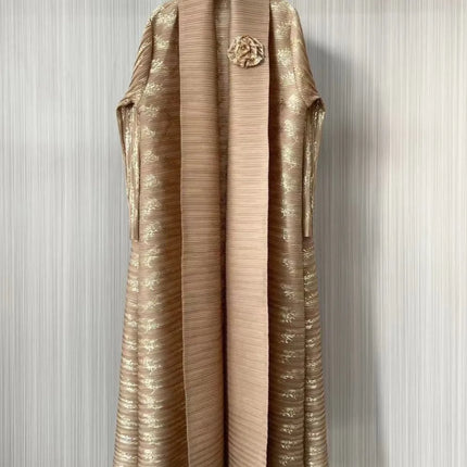 Eid Muslim Abaya for Women Cardigan Dresses Pleated Miyake Caftan Ramadan Morocco Dubai Jalabiya Kaftan Vestidos Arab Long Robe