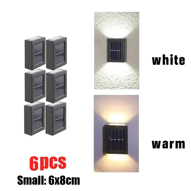 1~6pcs Solar Light Outdoor Up and Down Wall Washer Light Waterproof Solar Lamp Garden Street Balcony - product image 9