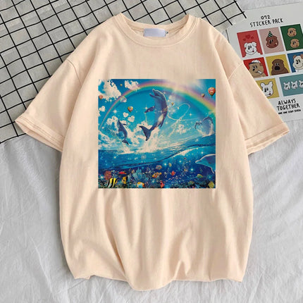Frutiger Aero top tees women kawaii Y2k Colorful Graphic Punk Comfortable tshirt Colorful Y2k Grunge harajuku Pop Culture 80s