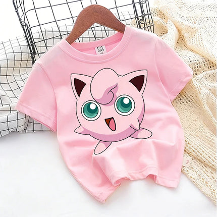 2026 Pokemons Kawaii T-shirts for Children Pikachu Cartoon Cute Short-sleeved Top Boys Girls Summer Fashion Kawaii T-shirt Gift