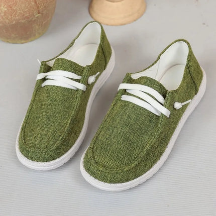 Women Canvas Shoes Women Casual Sneakers Breathable Loafers Comfortable Solid Color Soft Sole Shoes