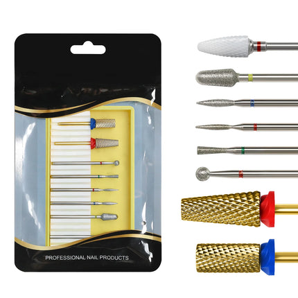 Alloy Tungsten Steel Nail Drill Bits Kits To Remove Cuticle Nail Art Grinding Head Tool Ceramic Nail Polishing Tool