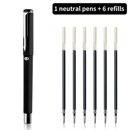 Matte Black 0.7mm Signature Gel Pen Set with Large Capacity Replaceable Refills Business Office Writing Pens