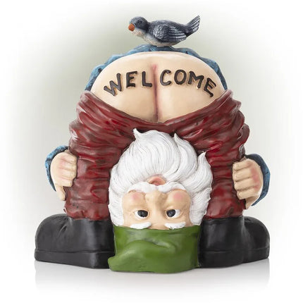 Funny Garden Gnome Statue Prank Dwarf Resin Doll Craft For Garden Entrance