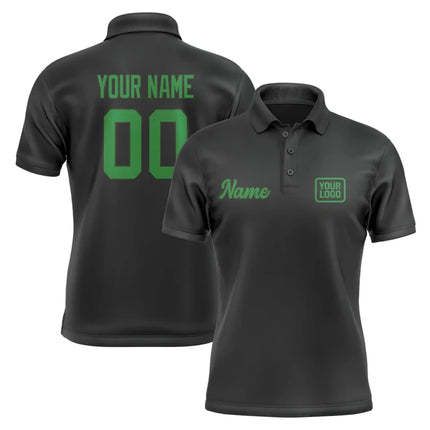 Personalized DIY Black Polo Shirts Customized Name Team Name Logo Number Team Uniforms Loose Darts Bowling Billiards Golf Tops