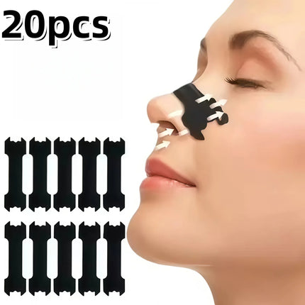 10/20/30PCS Black Nose Strips Extra Strength Nasal Strips Better Sleeping Non-Invasive Anti Snoring Strips for Adult and Child