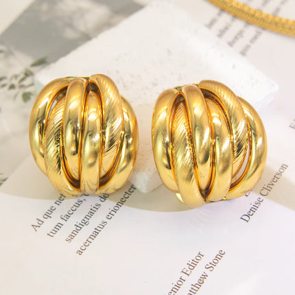 YTJX 2026 New Goth Multi Layer Earrings Textured Intersecting Knot Earrings For Women C-Shaped Earrings Fashion Office Jewelry