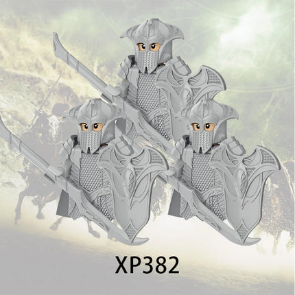 3pcs Lord Rings Elves Orcs Army Dwarf Rohan Mini Action Toy Figures Building Blocks Assembly Toys for Kids Birthday Gift