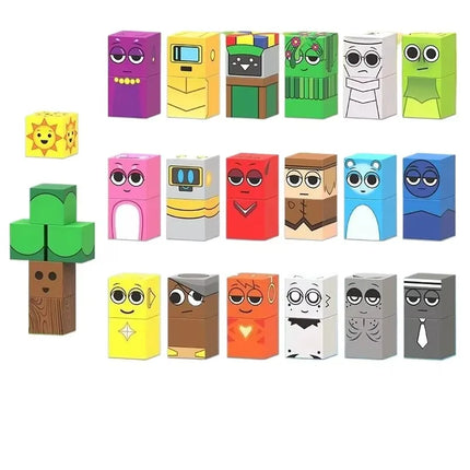 DIY Sprunki Magnetic Building Block Toys Cube Box DIY Model Building Blocks Sensory Puzzle Blocks Toy Gifts