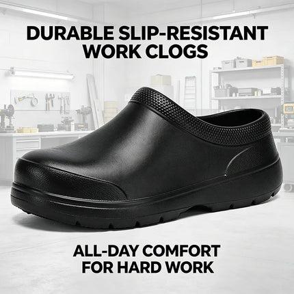 Men's Work Shos Water-proof Anti Slip Oil Resistant Chef Shoes Ultra Light EVA Clogs Women Soft Sole Garden Shoes Kitchen Hotel