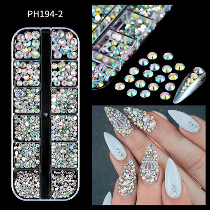 12Grids Mini Caviar Beads Nail Art Decorations Metal Gold/Silver Micro Ball Nail Charms Magnetic Pen 0.5~3mm Ball Nail Jewelry