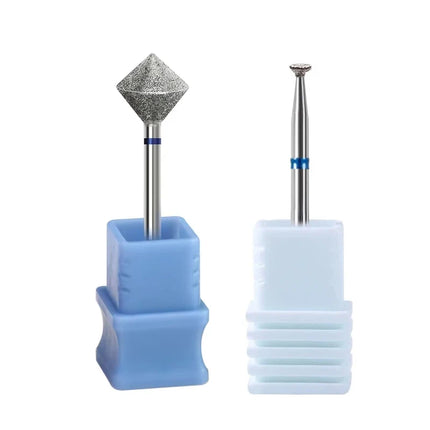 1/2Pcs C Radians Diamond Nail Drill Bit Milling Cutter Nail Edge Trimming Tool Diamond Sand Polishing Manicure Accessories